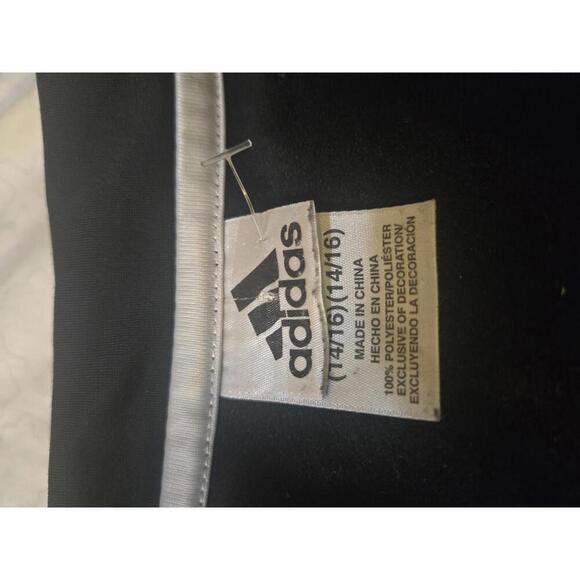 Adidas youth Black Track Jacket with White Stripes - Picture 2 of 4